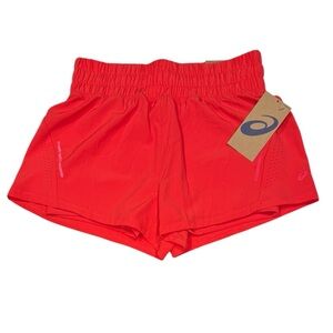 ASICS 2-N-1 Short Built In Short Secure Pocket Activewear Running Coral NWT XS